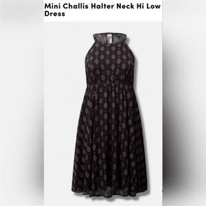 Torrid Mini Challis Halter Neck Hi Low Dress - Size 4x